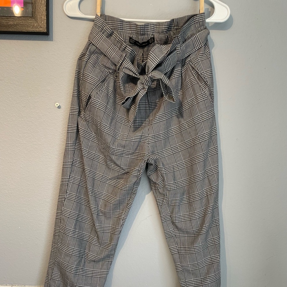 Zara plaid high waisted trousers